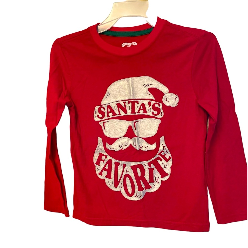 Holiday Time Red Longsleeve Youth Unisex XS Shirt Santas Favorite